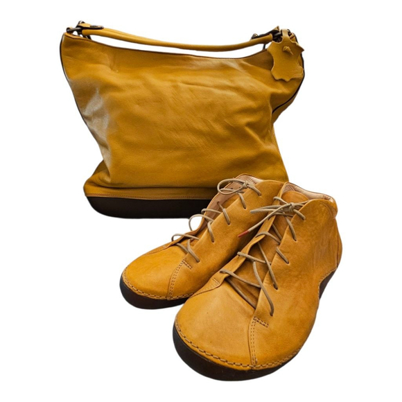 Think! Yellow Leather Shoulder Bag - Picture 14 of 14